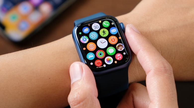 Person using an Apple Watch.