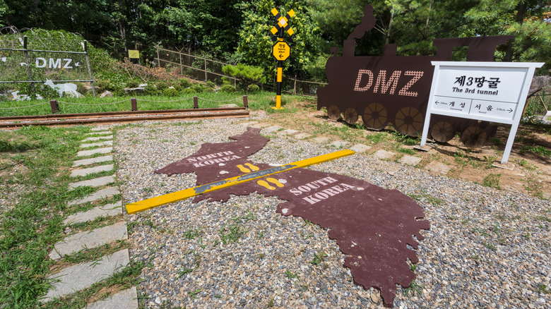 memorial display near Korean DMZ